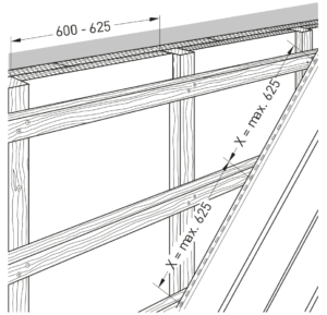 Schéma technique de l'installation en diagonale du bardage composite Werzalit Selekta REFINE