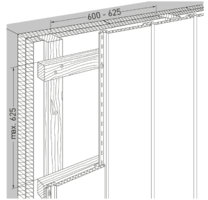 Schéma technique de l'installation verticale du bardage composite Werzalit Selekta REFINE