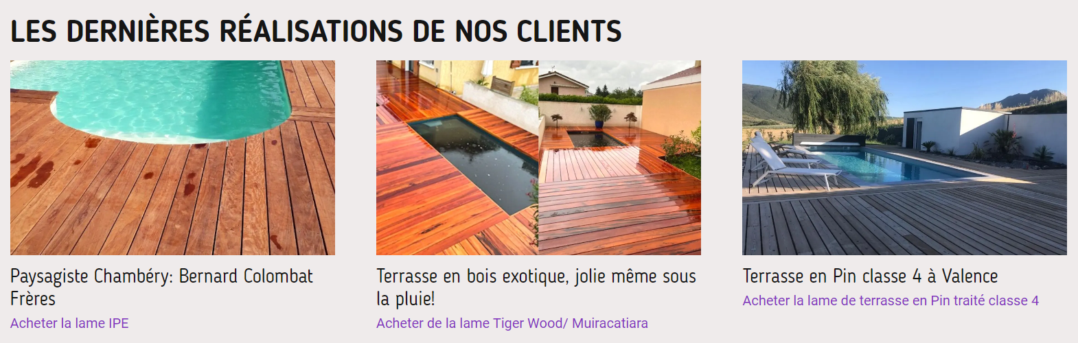 Site web Mauris Bois réalisations clients 