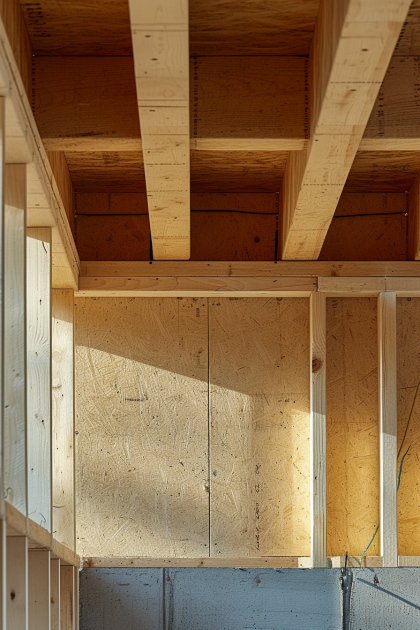 Détail de la construction en bois avec isolation des ponts thermiques